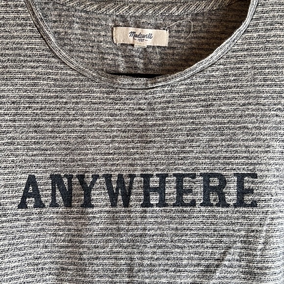 Madewell Hemp/Cotton Blend Striped "Anywhere" Printed Tee Size Medium - Picture 3 of 6